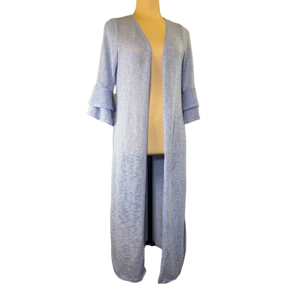 Emerald Boutique Bell Sleeve Duster‎ Sweater Cardigan Blue NWT